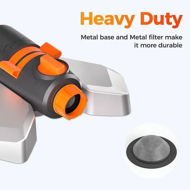 Alt view image 4 of 7 - Turbo Oscillating Water Sprinkler 17 Nozzles Up to 3800 Sq. Ft, Heavy Duty Metal Base & Built-in Filter, Adjustable Width/Range/Flow Rate, Quick-Connect Hose for Lawn, Garden Yard Grass