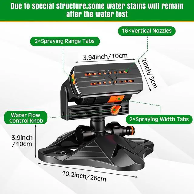 Alt view image 2 of 6 - 2 Pcs Adjustable Oscillating Sprinkler 4 Way ABS Lawn Sprinkler Covers 4000 Sq. ft 16 Nozzle with Quick Connect for Garden Large Area Watering (Base Style)