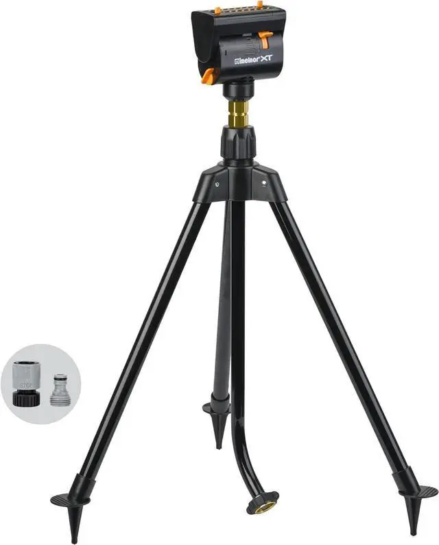 Main image of 65178AMZ MiniMax Turbo Oscillating Sprinkler on Tripod, 4000 sq. ft., 4-Way Adjustable, Quick Connect Bundle, Black, Yellow