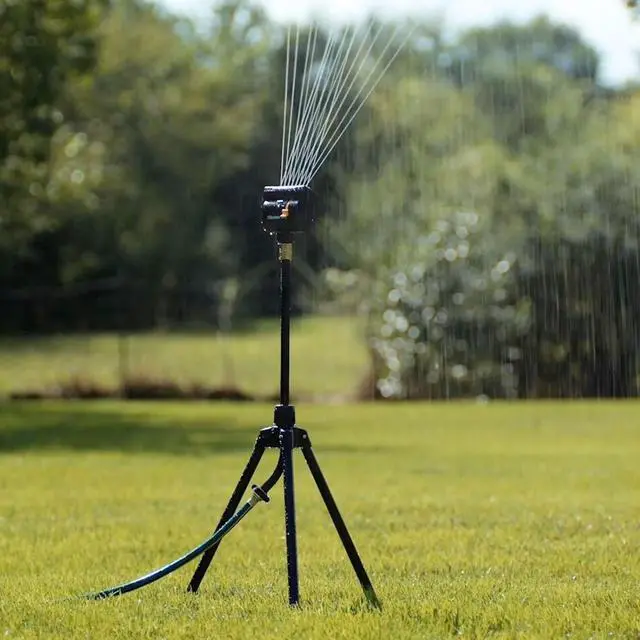 Alt view image 3 of 6 - 65178AMZ MiniMax Turbo Oscillating Sprinkler on Tripod, 4000 sq. ft., 4-Way Adjustable, Quick Connect Bundle, Black, Yellow