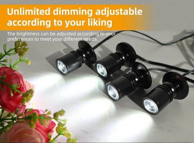 Alt view image 2 of 6 - 1.5w LED Mini Surface Mounted Light Jewelry Cabinet Lamp Spotlight with Online PWM Dimmer (Pack-6,Cold White 6000k)