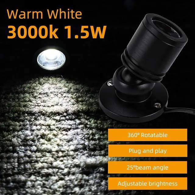 Alt view image 5 of 6 - 1.5w LED Mini Surface Mounted Light Jewelry Cabinet Lamp Spotlight with Online PWM Dimmer (Pack-6,Cold White 6000k)