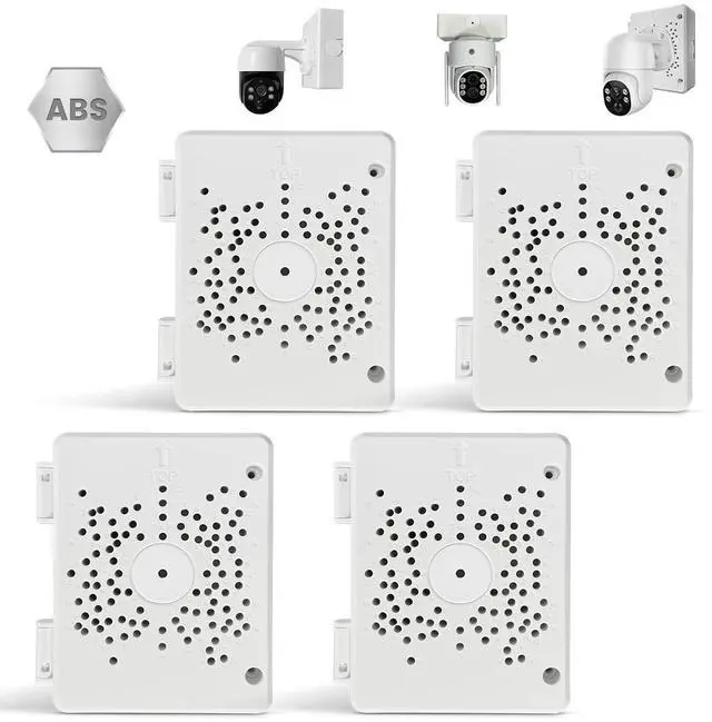 Main image of Compatible with PTZ Cameras Security Camera Junction Box, Outdoor IP65 Waterproof CCTV Mounting Bracket, ABS Plastic Cable Concealment Box(4 Pack)