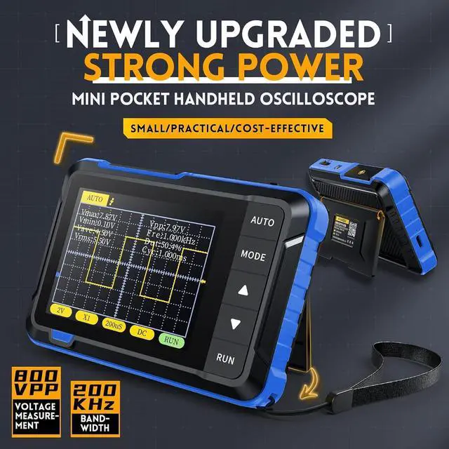 Alt view image 2 of 7 - Handheld Digital Oscilloscope Multimeter, DSO152 2.8" TFT Kit - Portable Automotive Pocket Oscilloscope, 2.5MS/s High Sampling Rate, 200KHz Bandwidth, Trigger Function Auto/Normal/Single
