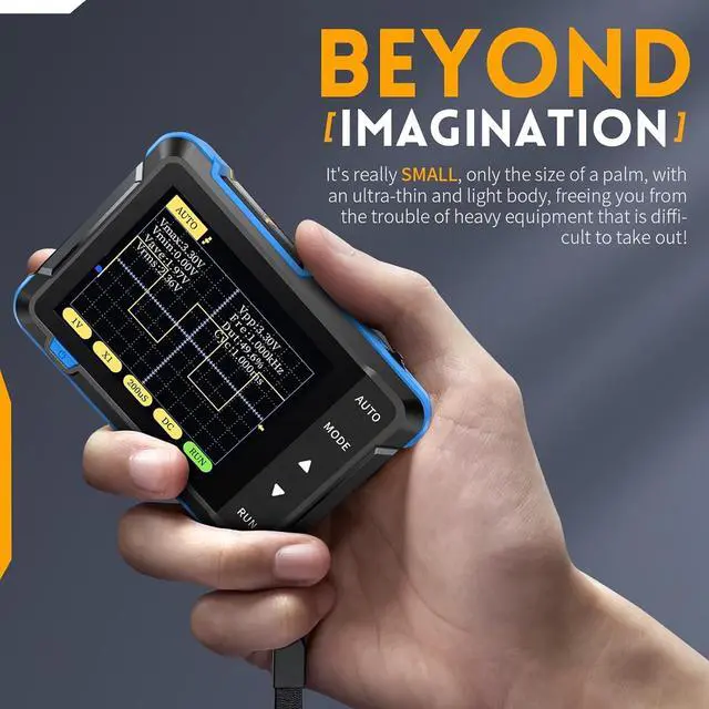 Alt view image 6 of 7 - Handheld Digital Oscilloscope Multimeter, DSO152 2.8" TFT Kit - Portable Automotive Pocket Oscilloscope, 2.5MS/s High Sampling Rate, 200KHz Bandwidth, Trigger Function Auto/Normal/Single