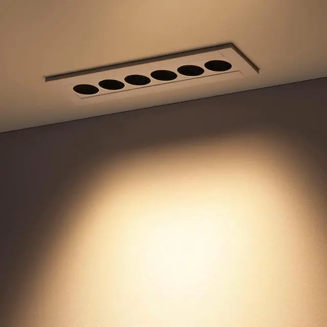 Alt view image 7 of 7 - 5CCT 7 Inch LED Recessed Mini Linear Light with Junction Box, Deep Cup Anti-Glare, CRI90 Dimmable Recessed Lighting, ETL & FCC Listed, 2700K3000K3500K4000K5000K Selectable, Pack of 2