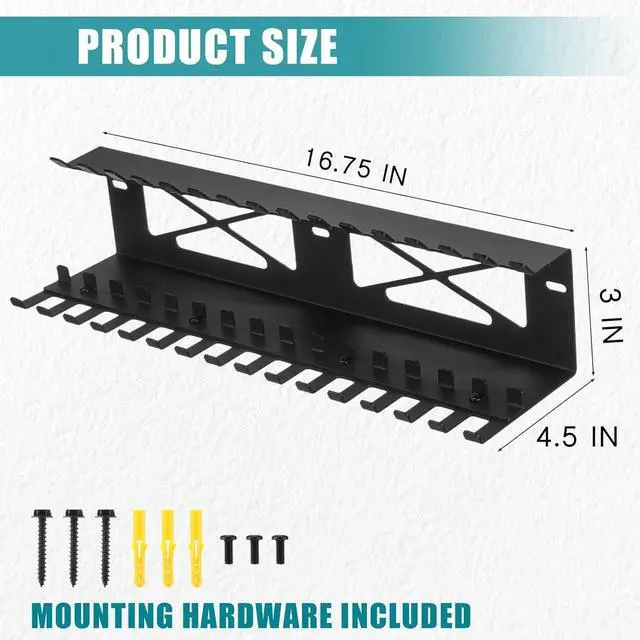 Alt view image 2 of 7 - Clamps Rack Organizer Wall Mount Spring C Clamps Holder Tool Storage 16.7 x 4.5 x 3 Inches for Small Tools Garage Shed Pegboard Workshop Home