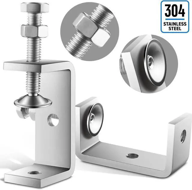 Alt view image 2 of 6 - 10 Pcs 304 Stainless Steel C Clamp Mini Tiger Clamp 1Inch Heavy Duty Metal U Clamps with Stable Wide Jaw Opening for Mounting Metal Working Woodworking(10 Pcs, 2 9/16 Inch)