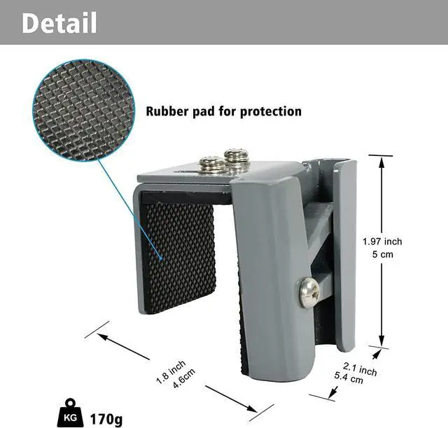 Alt view image 6 of 7 - Pontoon Fender Clips with Spring, Metal Boat Fender Clips for Square Rails, Adjustable Stainless Steel Bumpers Hangers, Boat Bumper Clips