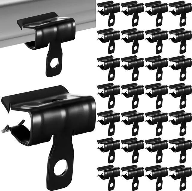 Main image of 50 Pcs Hammer-On Flange Clip Side Mount 5/16-1/2 Inch Clamp for Beam with Hole Cable Clip for Flanges Spring Steel