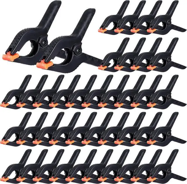 Main image of 50 Pcs 6'' Spring Clamps Bulk Heavy Duty Spring Clips with Jaw Opening Backdrop Clips Clamps for Backdrop Stand Nylon Plastic Woodworking Clamps for Crafts Photography Art DIY