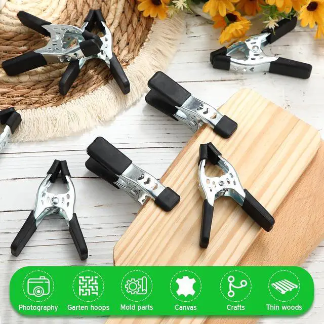 Alt view image 4 of 7 - 36 Pcs 4" Spring Clamps 1.5" Jaw Opening Metal Spring Clamps Heavy Duty Clips Strong for Woodworking Backdrop Photography Furniture Crafts (Black)