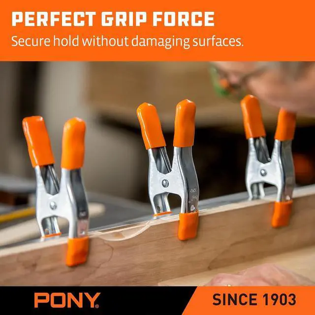 Alt view image 3 of 7 - 6-Inch Heavy Duty Metal Spring Clamp Set, Spring Clamps for Woodworking, 2-Inch Jaw Opening, with Protective Handles and Tips, 10-Piece