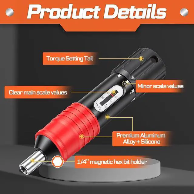 Alt view image 5 of 7 - 71PCS Click Torque Screwdriver Set 1/4 Drive, 10-50 Inch Pound Torque Screw Driver Kit with Screwdriver Bit, Socket, Mini Torque Wrench for Maintenance, Tools, Bike Repairing and Mounting