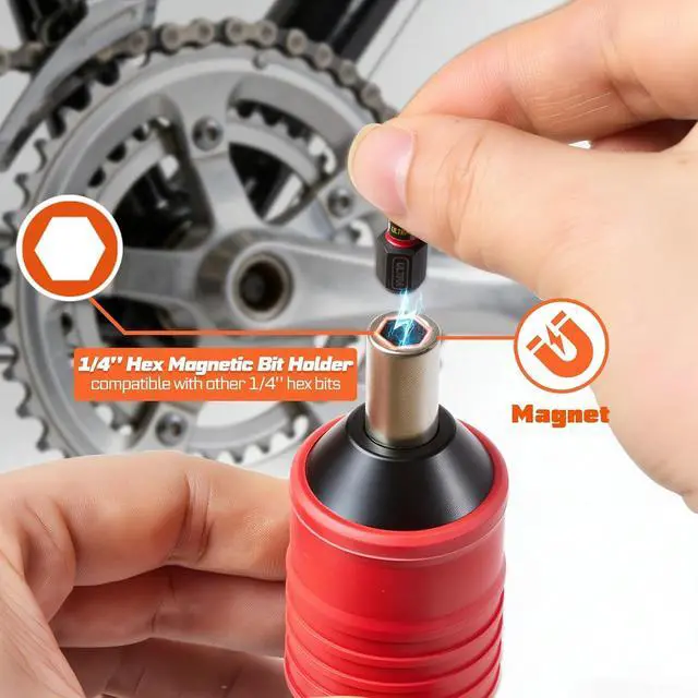 Alt view image 6 of 7 - 71PCS Click Torque Screwdriver Set 1/4 Drive, 10-50 Inch Pound Torque Screw Driver Kit with Screwdriver Bit, Socket, Mini Torque Wrench for Maintenance, Tools, Bike Repairing and Mounting