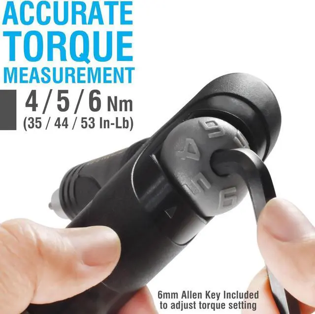 Alt view image 2 of 6 - Adjustable Bike Torque Wrench 4, 5, 6 Nm Dial Portable Mini Bicycle Multitool Allen Key Tool, includes 3, 4, 5 mm Hex, T 25 Tool Bits Repair Your Road and MTB at Home Garage - Cyclist Gift