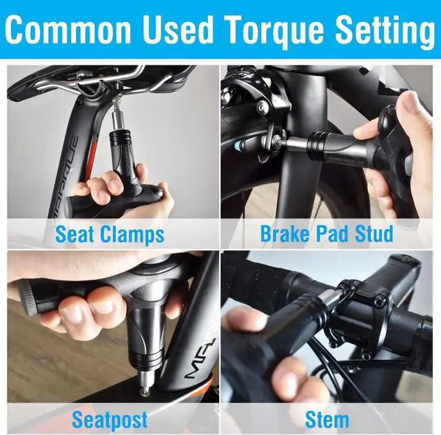 Alt view image 5 of 6 - Adjustable Bike Torque Wrench 4, 5, 6 Nm Dial Portable Mini Bicycle Multitool Allen Key Tool, includes 3, 4, 5 mm Hex, T 25 Tool Bits Repair Your Road and MTB at Home Garage - Cyclist Gift