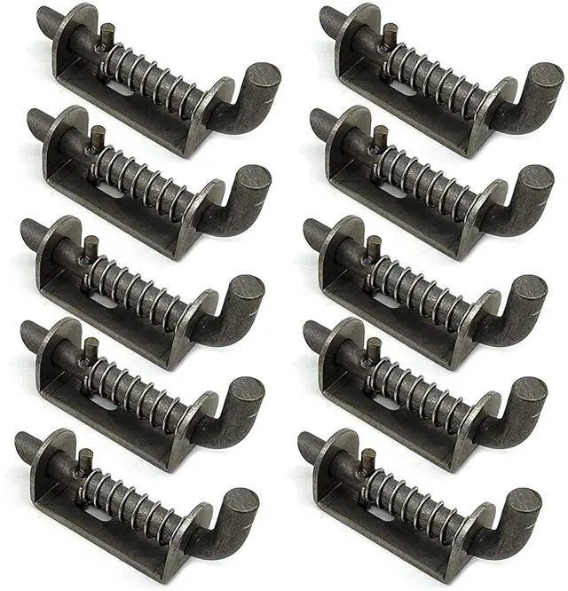 Main image of 10 Pcs Stainless Steel Mini Spring Loaded Latch Pin - 1.9" 304 Metal Barrel Bolt Latch, Reinforced Industrial Welded Spring Lock for Pet Cage, Door Shed Gate, Tailgate Trailer Garage