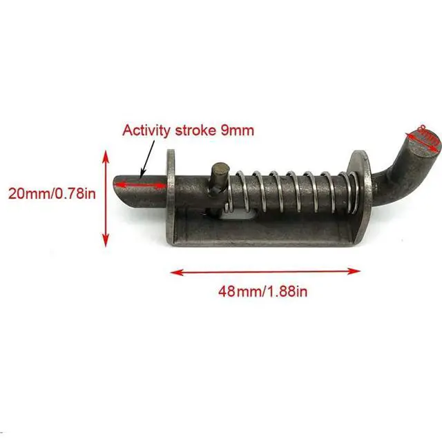 Alt view image 3 of 7 - 10 Pcs Stainless Steel Mini Spring Loaded Latch Pin - 1.9" 304 Metal Barrel Bolt Latch, Reinforced Industrial Welded Spring Lock for Pet Cage, Door Shed Gate, Tailgate Trailer Garage