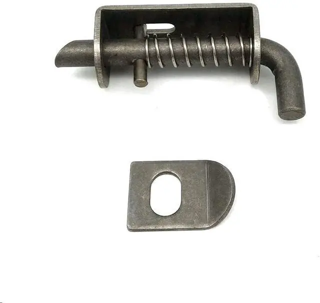 Alt view image 6 of 7 - 10 Pcs Stainless Steel Mini Spring Loaded Latch Pin - 1.9" 304 Metal Barrel Bolt Latch, Reinforced Industrial Welded Spring Lock for Pet Cage, Door Shed Gate, Tailgate Trailer Garage