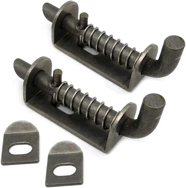 Alt view image 7 of 7 - 10 Pcs Stainless Steel Mini Spring Loaded Latch Pin - 1.9" 304 Metal Barrel Bolt Latch, Reinforced Industrial Welded Spring Lock for Pet Cage, Door Shed Gate, Tailgate Trailer Garage