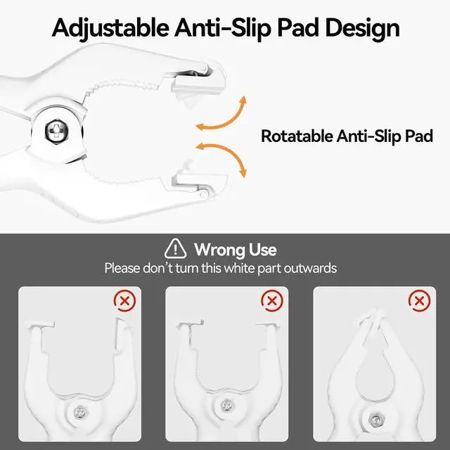 Alt view image 6 of 7 - 12 Pack Heavy Duty Spring Clamps 9 Inch Plastic Large Professional Backdrop Clips Clamps for Backdrop Stand, Photography Studio, Balloon arch, Photoshoot, Woodworking, Crafts, Pool Cover-White