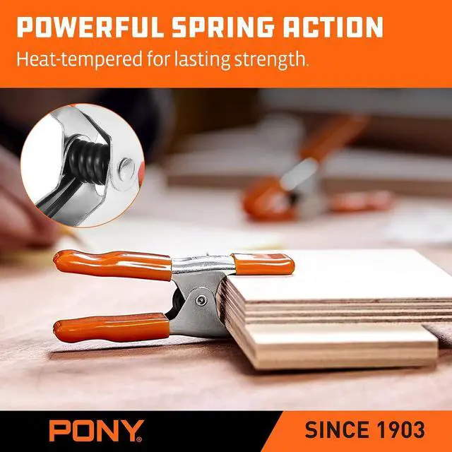 Alt view image 6 of 7 - 6-Inch Heavy Duty Metal Spring Clamp Set, Spring Clamps for Woodworking, 2-Inch Jaw Opening, with Protective Handles and Tips, 10-Piece
