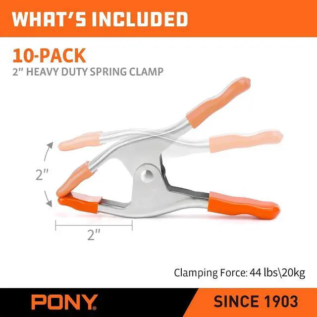Alt view image 7 of 7 - 6-Inch Heavy Duty Metal Spring Clamp Set, Spring Clamps for Woodworking, 2-Inch Jaw Opening, with Protective Handles and Tips, 10-Piece