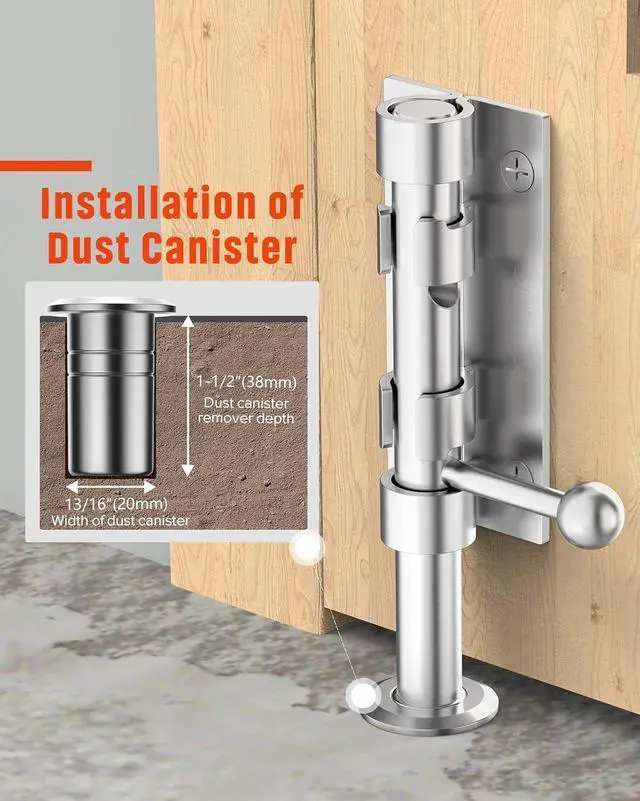 Alt view image 4 of 7 - Heavy Duty Slide Bolt Gate Latch Hardware, 6.3 Inch Solid 304 Stainless Steel Latches Electroplating Finish, Barrel Bolt Lock for Wooden Fence, Yard Door, Barn Door, Shed Door, Interior