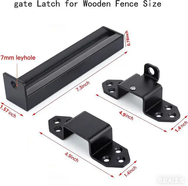 Alt view image 2 of 7 - Heavy Duty Slide Bolt Gate Latch,Gate Latch Lock with Padlock Hole,Gate Latch for Wooden Fences, Barn Doors, Sliding & Swing Gates, Outdoor Sheds & Courtyards, Matte Black(2Pack)