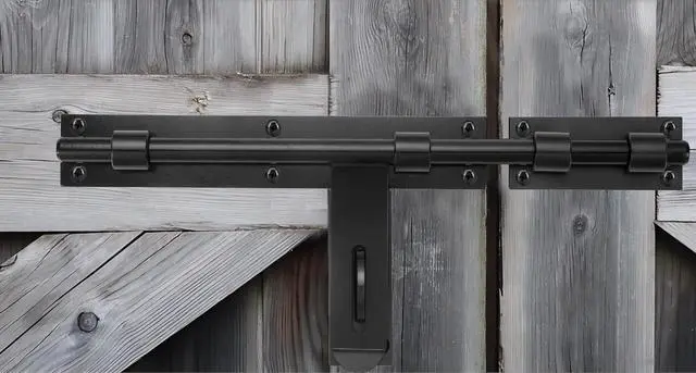 Alt view image 2 of 7 - Slide Bolt Gate Latch, 17in, Thickened for Large Wooden/Metal Gates, Face Mount, Weld/Screws on Gate Left/Right Side, Fence Gate Latch, Barn Door Lock, Rustic Gate Lock Hardware(Patent Pending)
