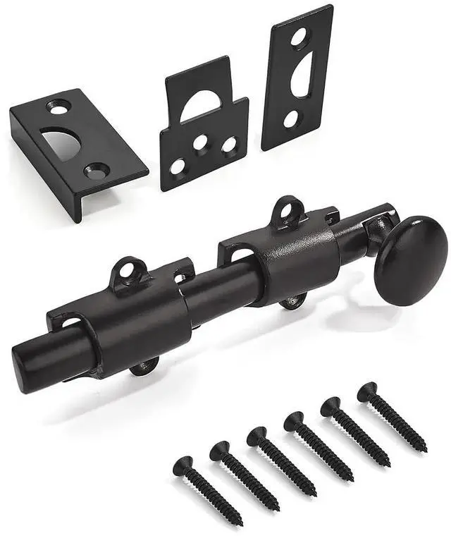Main image of 6 inches 2 Pack, Oil Rubbed Bronze Dutch Solid Brass Door Surface Slide Latches Surface Slide Bolts Decorative Surface Slide Bolts for Windows and Doors