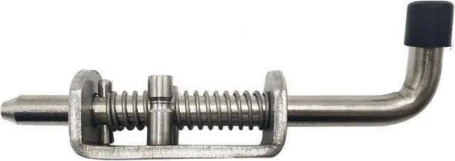 Alt view image 2 of 5 - 2 Pack Heavy Duty Stainless Steel Spring Loaded Latch Faster Locking Bolt Lock for Door Shed Gate or Tailgate Trailer Garage