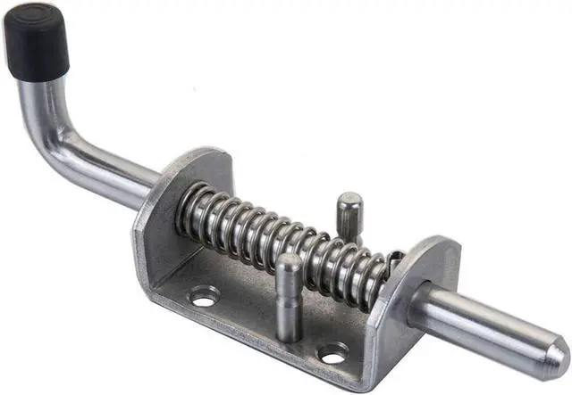 Alt view image 5 of 5 - 2 Pack Heavy Duty Stainless Steel Spring Loaded Latch Faster Locking Bolt Lock for Door Shed Gate or Tailgate Trailer Garage