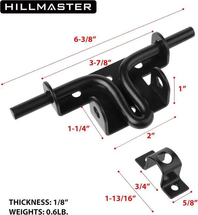 Alt view image 3 of 7 - Slide Bolt Gate Latch for Wooden Fence Outdoor Gate Latch Lock with Padlock Hole, Heavy Duty Sliding Fence Door Lock, Black Barrel Bolt Latches for Wood Vinyl Fence,Gate Hardware for Barn Shed,4 Pack