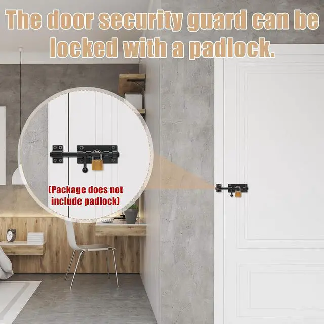 Alt view image 5 of 7 - 5 Pack 6.3 Inch Slide Bolt Gate Latch with Padlock Hole 304 Stainless Steel Barrel Bolt Latch Heavy Duty Door Security Lock Thickened Door Hardware for Barn Fence Shed Yard