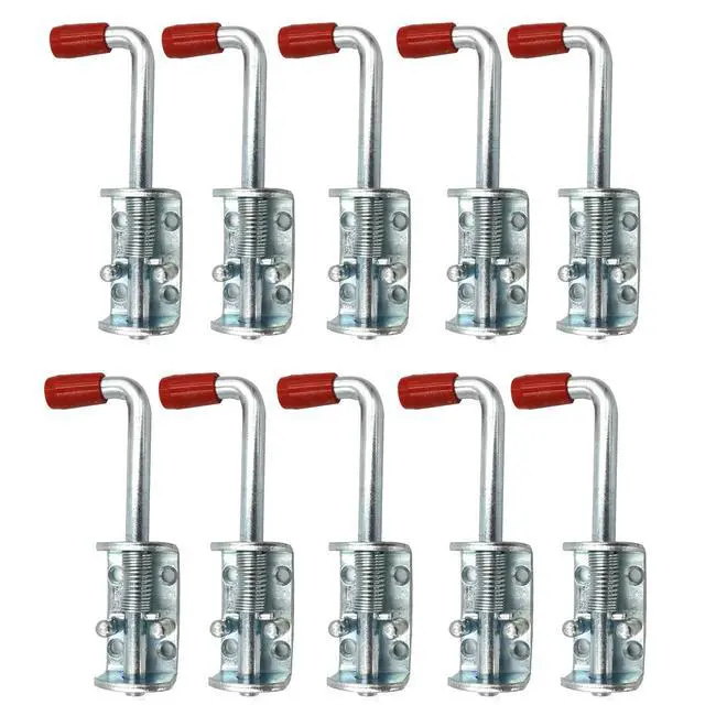 Alt view image 2 of 7 - 10 Packs Metal Lock Barrel Bolt Spring Loaded Latch 6.6 Inch w/Grip Heavy Duty for Gate Shed Door Tailgate Trailer Garage (10)