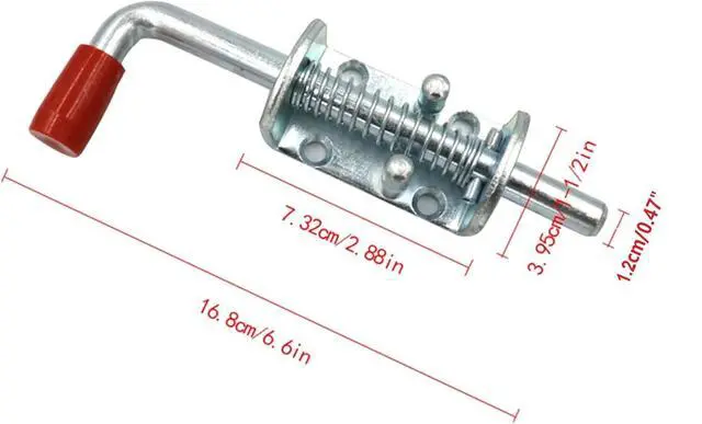 Alt view image 4 of 7 - 10 Packs Metal Lock Barrel Bolt Spring Loaded Latch 6.6 Inch w/Grip Heavy Duty for Gate Shed Door Tailgate Trailer Garage (10)