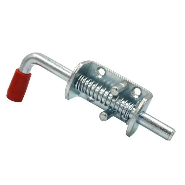 Alt view image 6 of 7 - 10 Packs Metal Lock Barrel Bolt Spring Loaded Latch 6.6 Inch w/Grip Heavy Duty for Gate Shed Door Tailgate Trailer Garage (10)