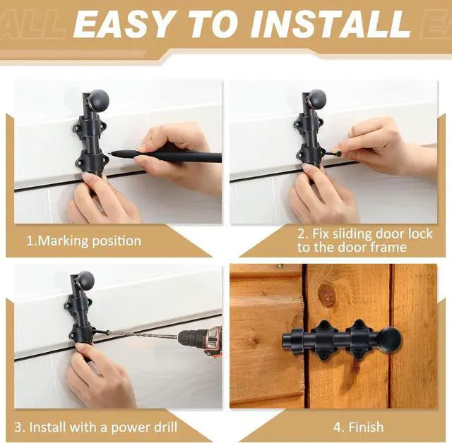 Alt view image 4 of 6 - 2 Pcs Dutch Door Bolt 4 Inch Surface Bolt Sliding Door Locks Hardware Solid Brass Latch, Attic Latch for Dutch Slide Barn(Bronze)