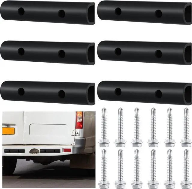 Main image of 6 Pcs 10 Inch Universal Rubber Bumper Guard Protector Strips Car Bumper Guard with Installation Accessories Loading Dock Rear Fender Pad Bump Stop Front/Rear Anti Collision & Scratch Protector Strip