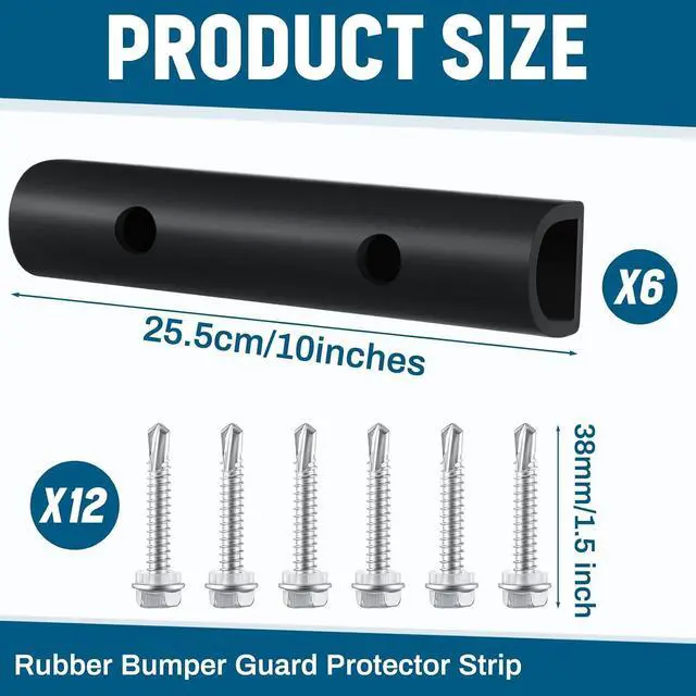 Alt view image 2 of 6 - 6 Pcs 10 Inch Universal Rubber Bumper Guard Protector Strips Car Bumper Guard with Installation Accessories Loading Dock Rear Fender Pad Bump Stop Front/Rear Anti Collision & Scratch Protector Strip