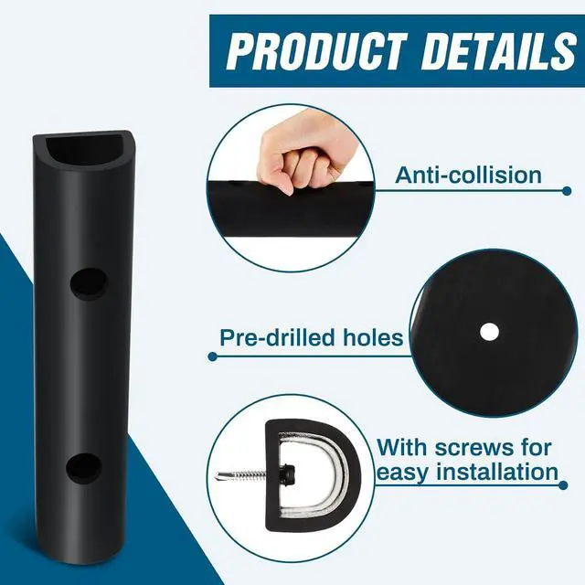 Alt view image 3 of 6 - 6 Pcs 10 Inch Universal Rubber Bumper Guard Protector Strips Car Bumper Guard with Installation Accessories Loading Dock Rear Fender Pad Bump Stop Front/Rear Anti Collision & Scratch Protector Strip
