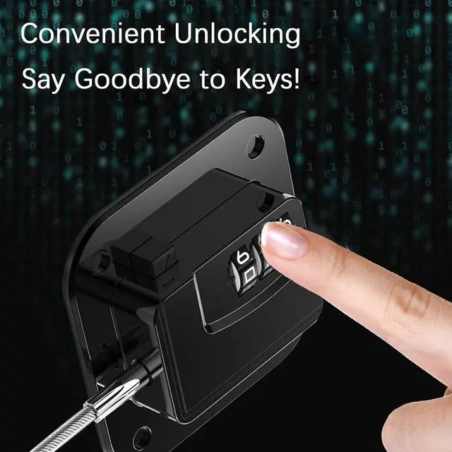 Alt view image 2 of 6 - Refrigerator Lock (4 Pack), Heavy Duty Combination Fridge Lock, for Fridge, Cabinets, Window, Drawers and Child Safety Cabinet Lock, Strong Non-Marking Adhesive No Drilling (Black)