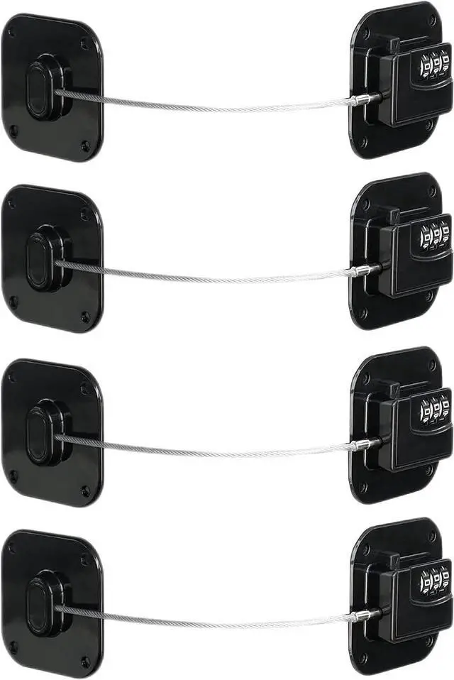 Main image of Child Safety Cabinet Locks,Drawer Locks with Combination Closet Lock,Fridge Lock,Child Proof Refrigerator Lock,Child Lock(Black 4Pcs)