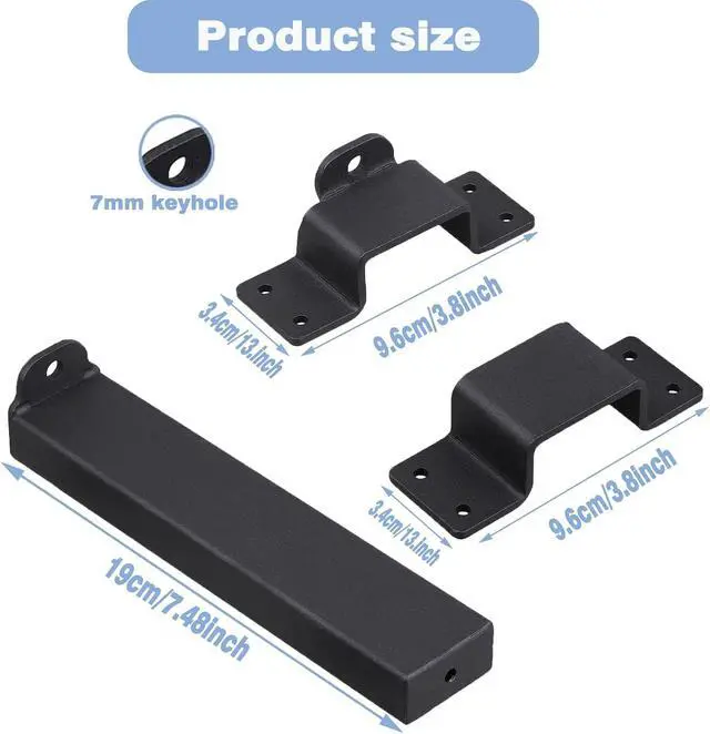 Alt view image 2 of 7 - 2pcs Slide Gate Latch,Heavy Duty Latch Lock with Padlock Hole, Suitable for Wooden Fences,Barn Door Lock,Outdoor Latch,Fence Gate,Courtyard,Shed Lock,Cottages, Cabinet,Matte Black