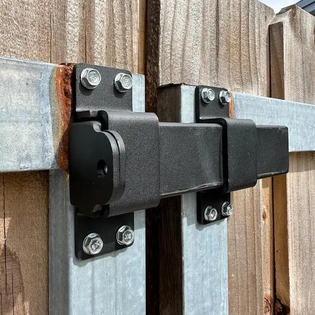 Alt view image 5 of 7 - 2pcs Slide Gate Latch,Heavy Duty Latch Lock with Padlock Hole, Suitable for Wooden Fences,Barn Door Lock,Outdoor Latch,Fence Gate,Courtyard,Shed Lock,Cottages, Cabinet,Matte Black