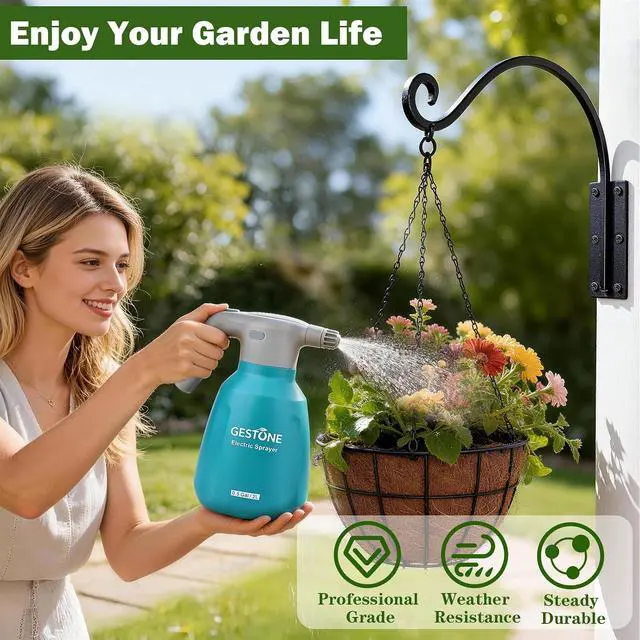 Alt view image 3 of 7 - 16 Inch 4 Pack Plant Hangers Outdoor,Plant Hanging Hook Bracket for Bird Feeder Hanger,Hanging Plant Hooks for Outside Baskets Lanterns Wind Chimes Outdoor Indoor