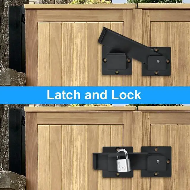 Alt view image 2 of 7 - 7.5" Flip Gate Latch Lock with Padlock Hole, 4mm Heavy Duty Aluminum Alloy Adjustable Door Latch for Sliding and Swing Open Door, Outdoor Gate, Wooden Fence, Barn Door, Shed, Garage, Yard