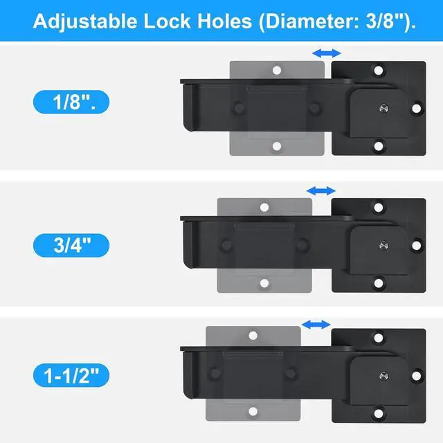 Alt view image 4 of 7 - 7.5" Flip Gate Latch Lock with Padlock Hole, 4mm Heavy Duty Aluminum Alloy Adjustable Door Latch for Sliding and Swing Open Door, Outdoor Gate, Wooden Fence, Barn Door, Shed, Garage, Yard